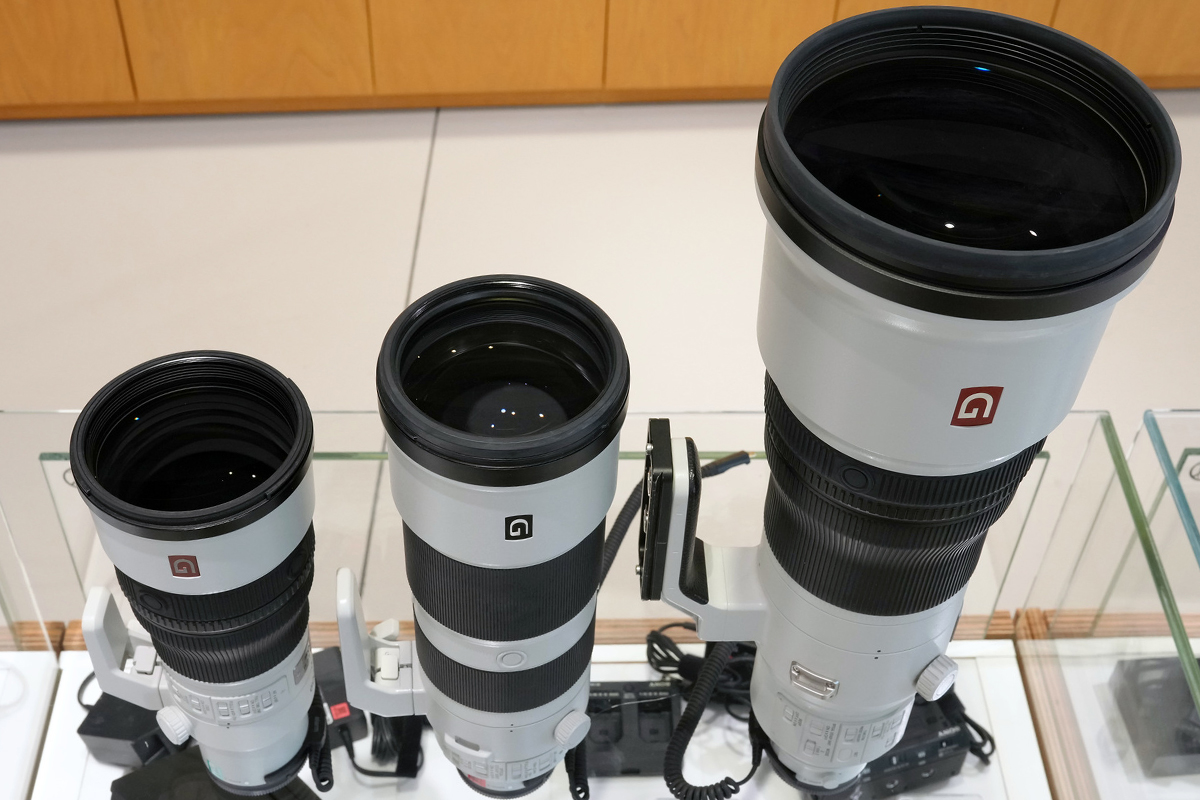 SEL600F63GM・SEL200600G・SEL600F40GMを前玉側から見下ろしたところ
