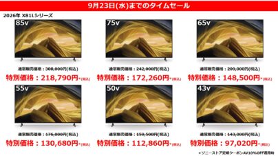 BRAVIA 4K液晶テレビ「X81Lシリーズ」