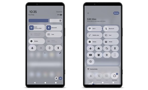 Xperia Android 17 クイック設定パネル